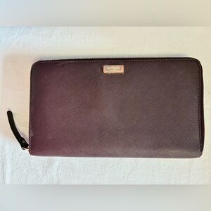 Kate Spade Burgundy Leather Clutch
